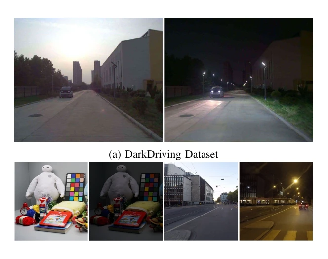 Examples from the DarkDriving paired day and night dataset